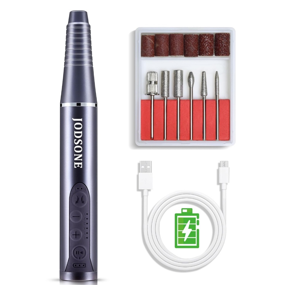 Black Cordless Rechargeable Nail Drill E-file Pen